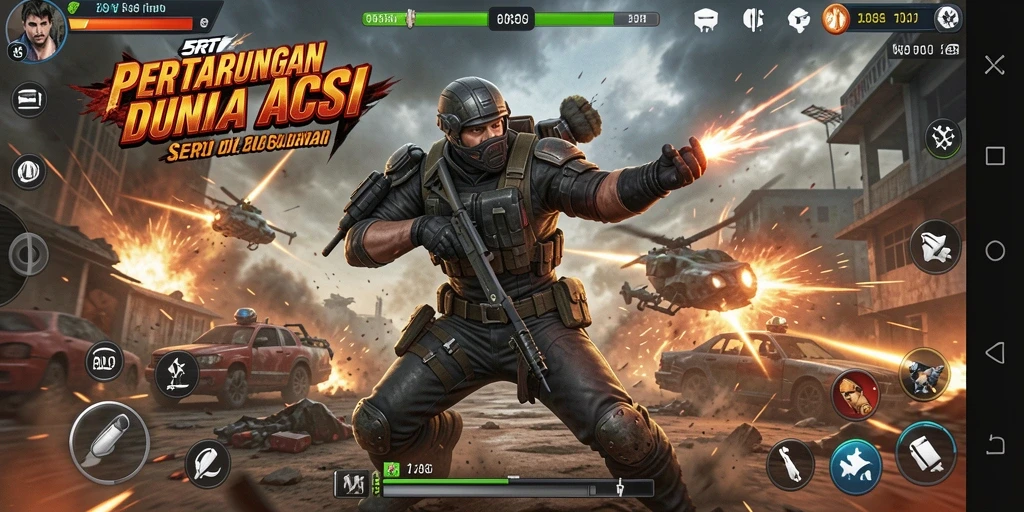 Tangkapan layar gameplay 5RT yang menampilkan aksi pertarungan seru.