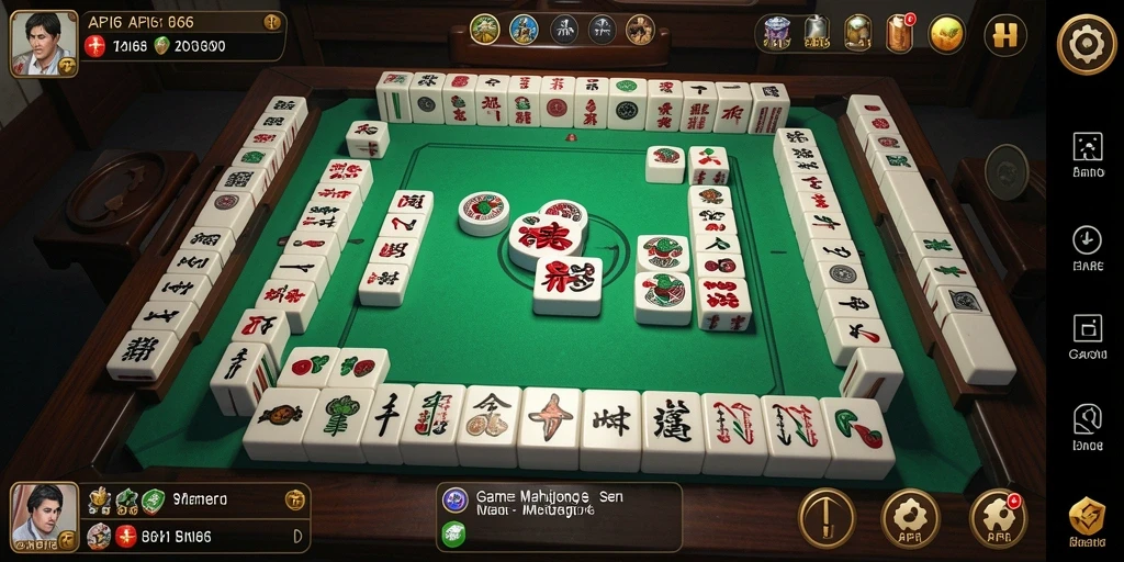 Screenshot gameplay API66 dengan ubin Mahjong yang berwarna-warni.