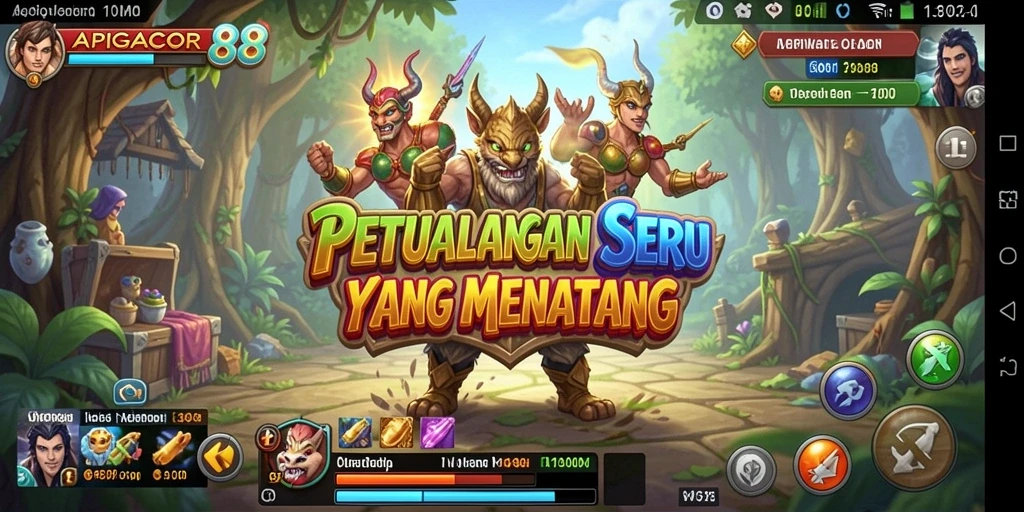 Tampilan gameplay seru di APIGACOR88 saat menjelajah dunia petualangan.