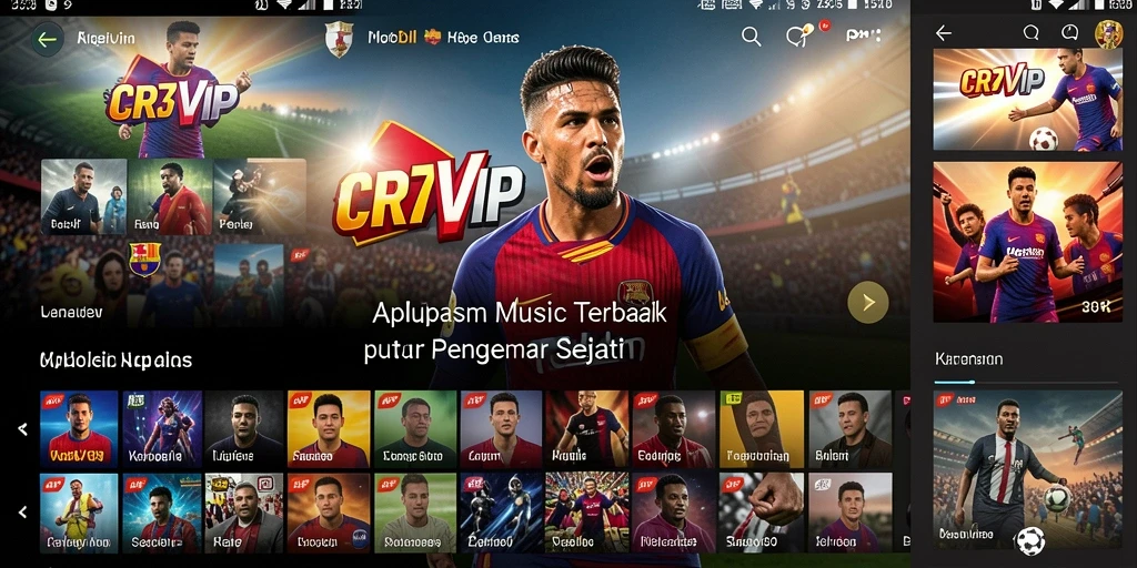 Tampilan gameplay CR7VIP yang menarik dengan berbagai fitur musik.