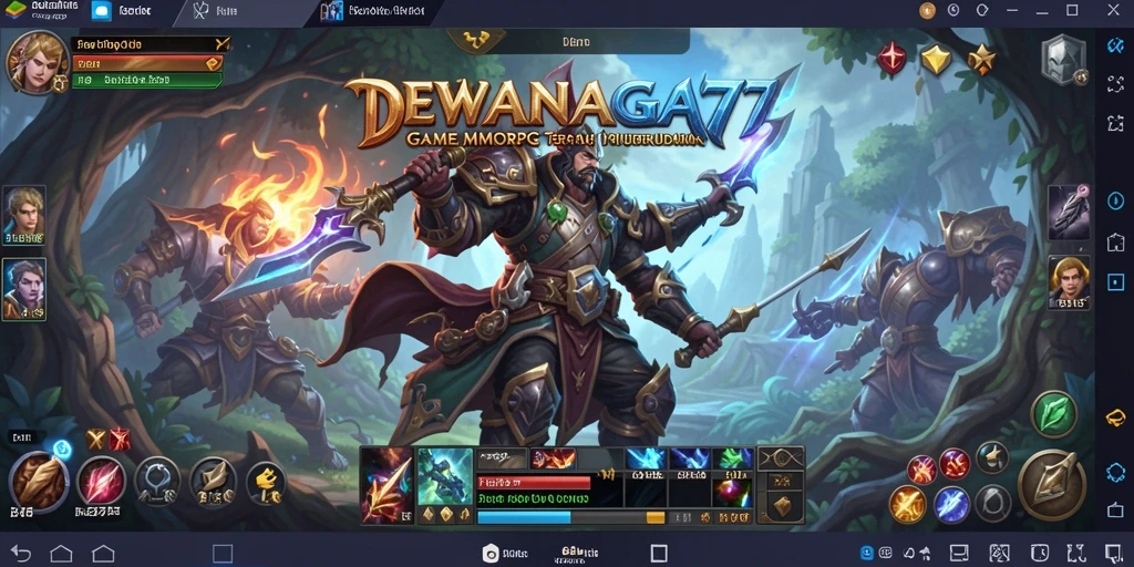 Screenshot DEWANAGA77 menampilkan aksi gameplay MMORPG yang intens.