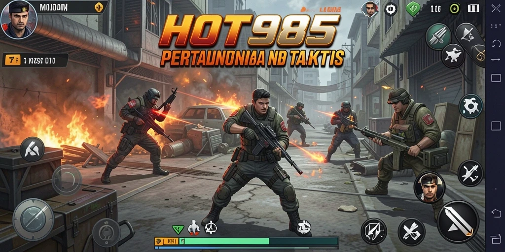 Tampilan mendebarkan dari gameplay TPS HOT985 yang intens.