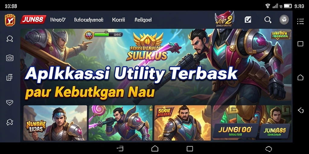 Screenshot utama JUN88 menunjukkan kemudahan penggunaan dan berbagai fitur Utility.