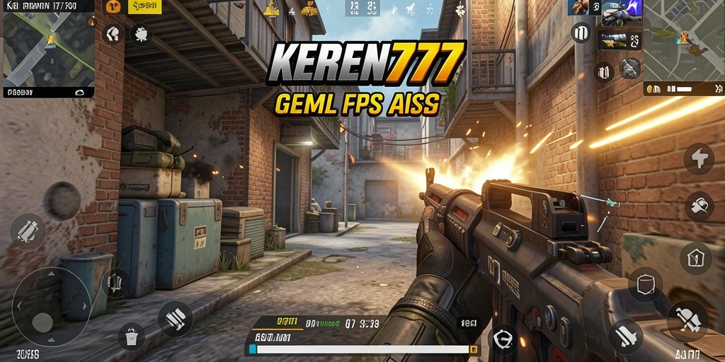 Tangkapan layar KEREN777 menunjukkan aksi seru dalam pertempuran FPS.
