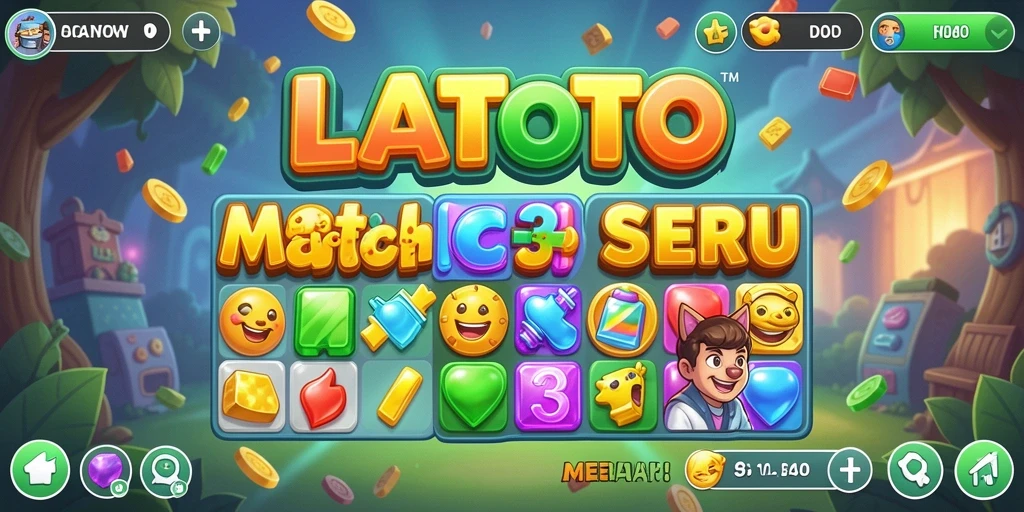 Tampilan gameplay seru LATOTO saat mencocokkan batu berwarna.