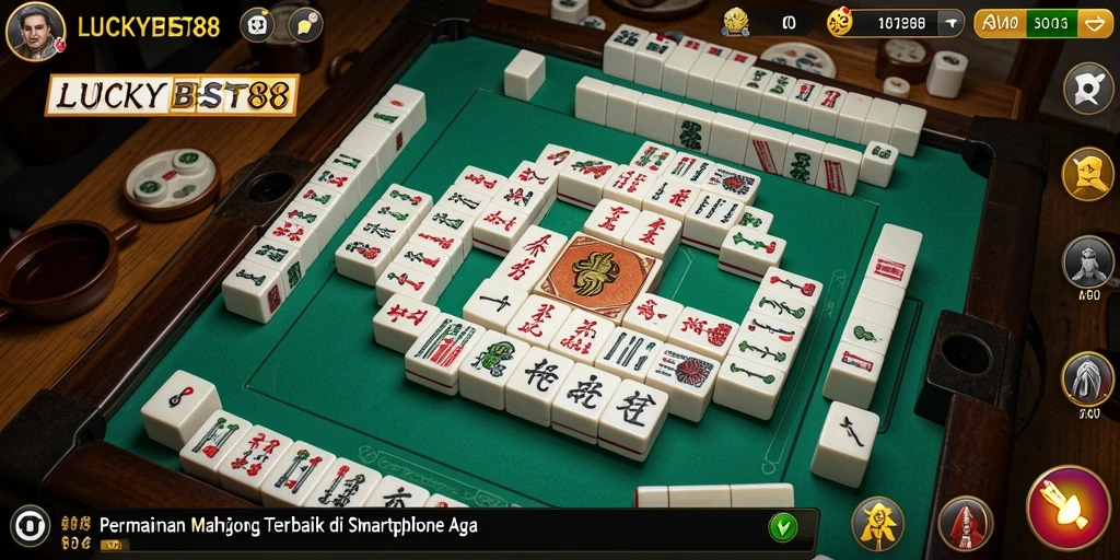 Tampilan gameplay menarik dalam LUCKYBEST88, permainan Mahjong seru.