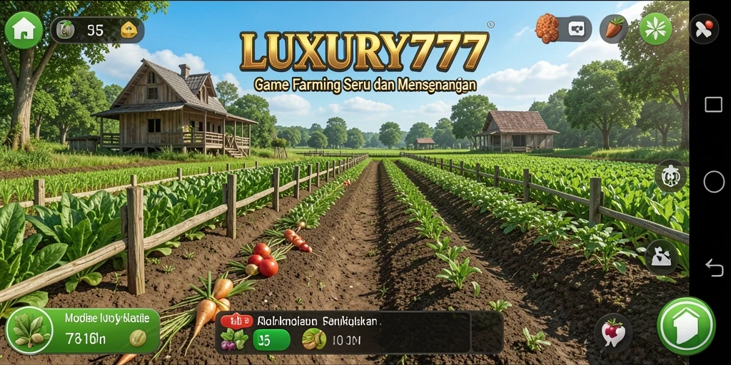 Tampilan gameplay seru di LUXURY777 dengan ladang yang subur.