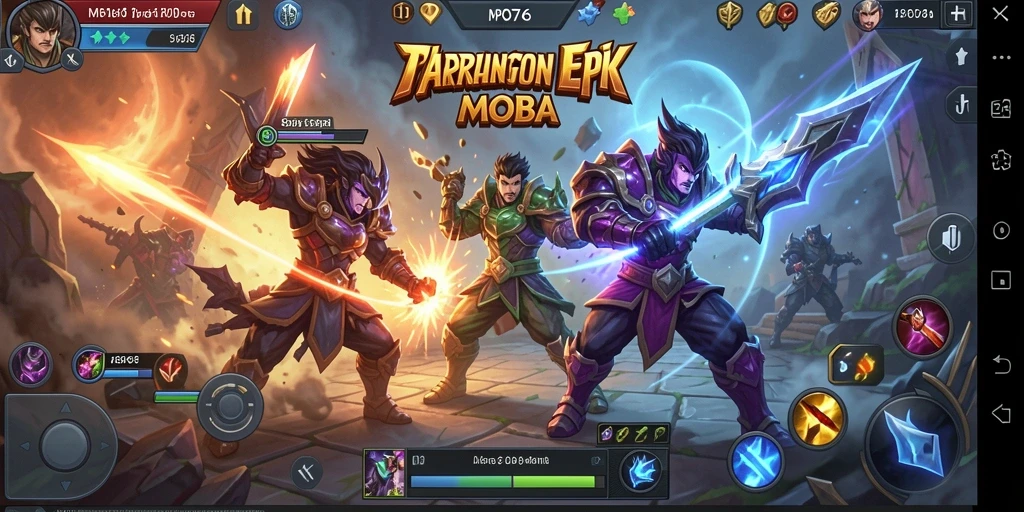 Tampilan luar biasa dari gameplay seru MPO76 dalam pertarungan MOBA.
