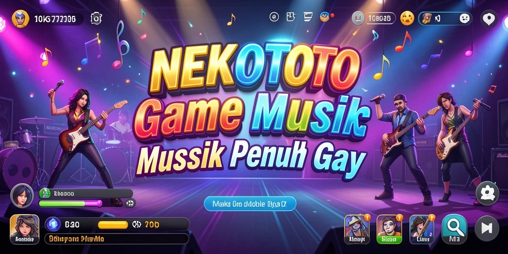 Tampilan gameplay seru NEKOTOTO dengan banyak pilihan lagu.