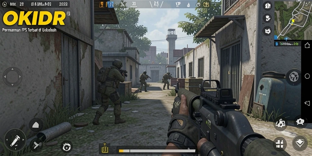 Gameplay OKIDR yang intens dalam pertempuran FPS.