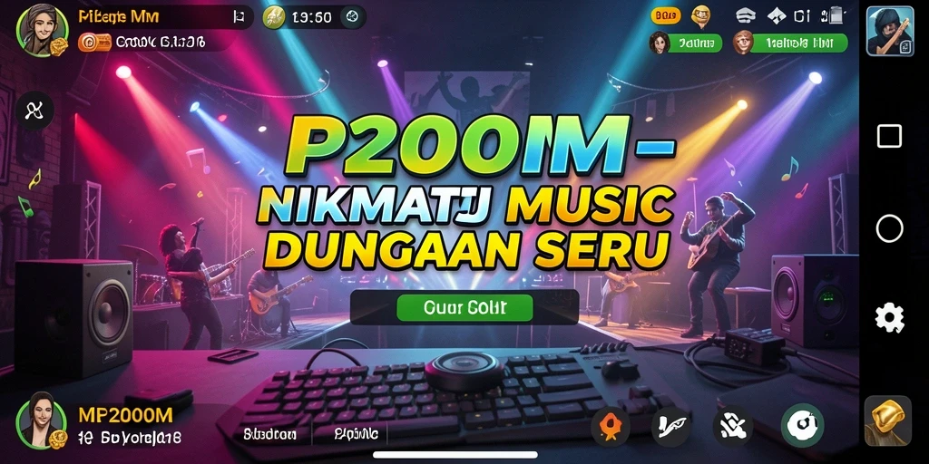 Tampilan gameplay seru P200M saat memainkan lagu favorit.