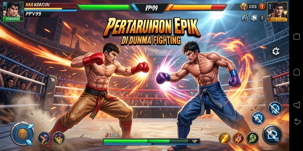 Tangkapan layar gameplay mengesankan dari PPV99 dengan aksi pertarungan yang seru.
