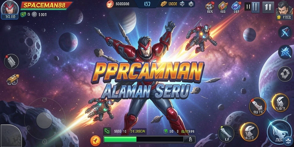 Screenshot gameplay menampilkan aksi mendebarkan dalam SPACEMAN88.