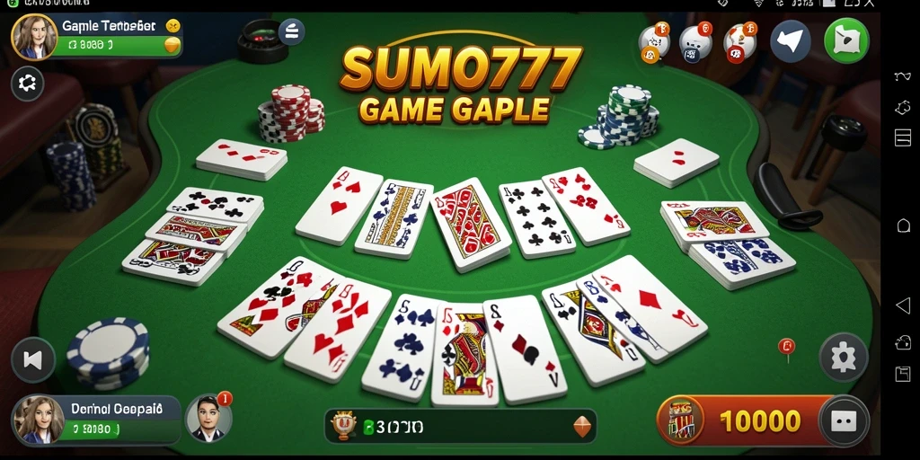 Screenshot permainan SUMO777 yang menampilkan gameplay Gaple yang seru.