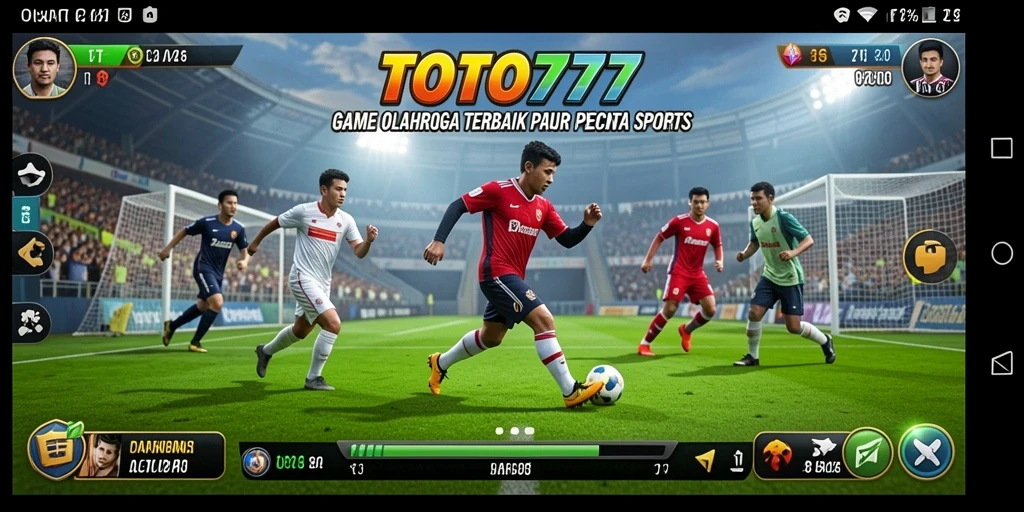 Screenshot utama TOTO777 menampilkan aksi seru dalam pertandingan olahraga.