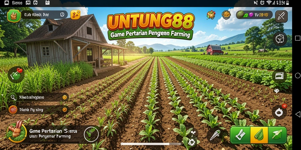 Screenshot gameplay UNTUNG88 menampilkan aktivitas bertani yang seru dan interaktif.